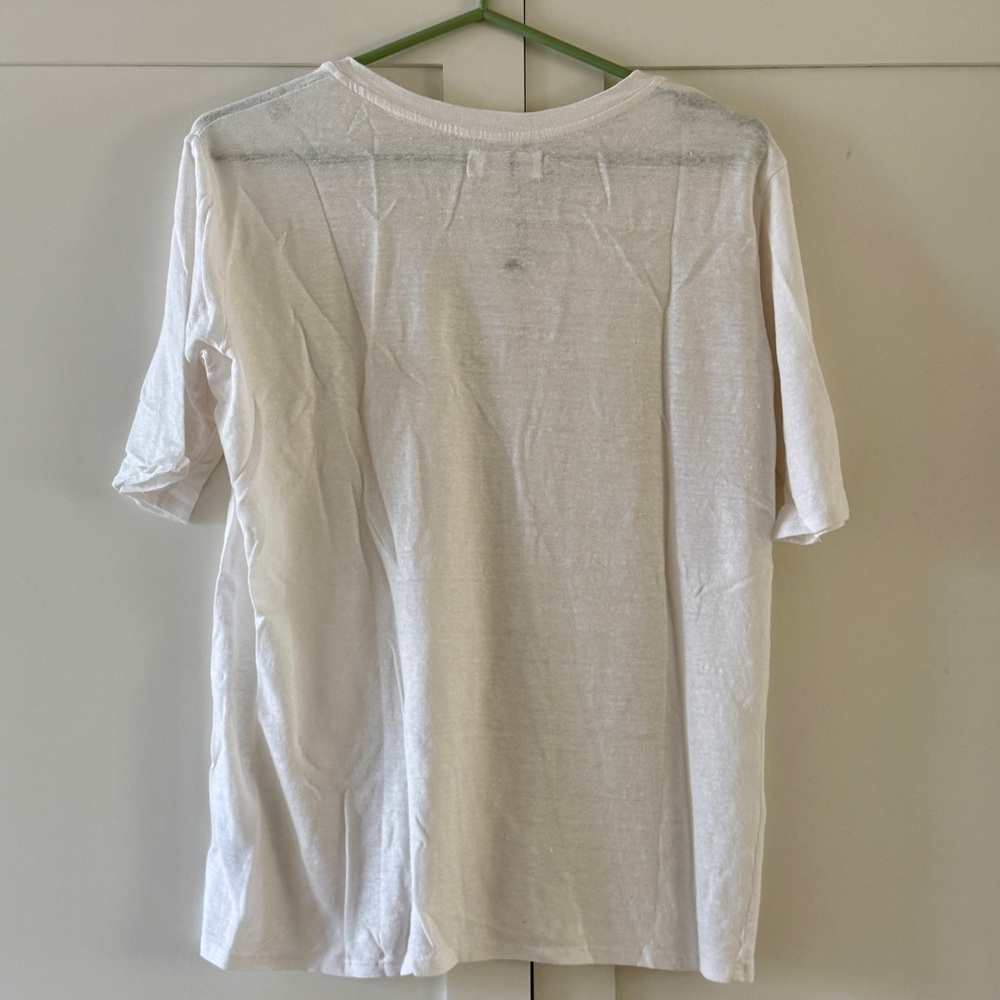Velvet by Graham & Spencer Stefani Soft White Linen Tee, size M - Picture 2 of 8